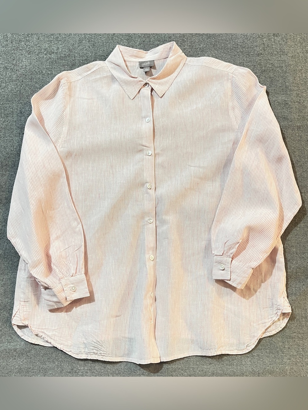 J. Jill Linen Striped Button-Up Shirt